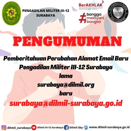 Pengumuman Email terbaru Pengadilan Militer III-12 Surabaya